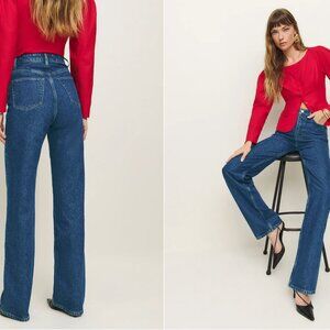Reformation Wilder High Rise Wide Leg Jeans Blue - Size 27